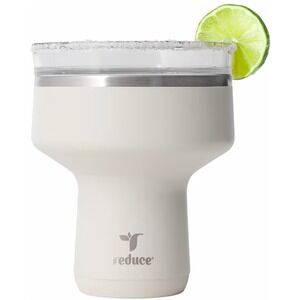 Reduce Saltini 16 oz Cocktail Tumbler Insulated Margarita Glass Unbleached White